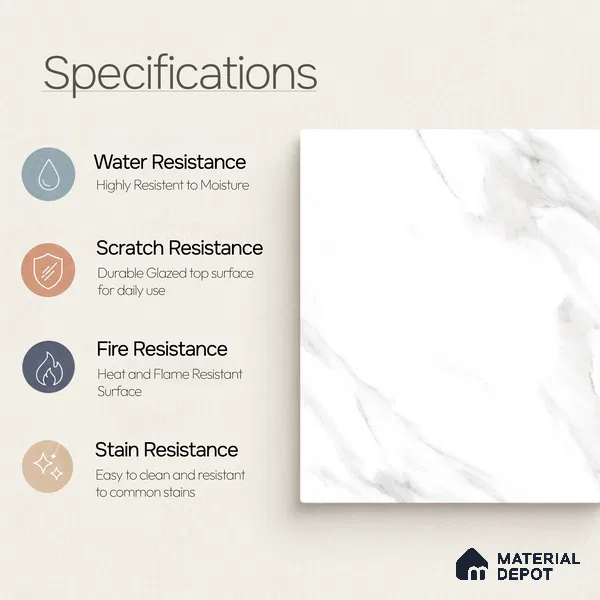 Marble Wall & Floor Tile TL 11036 Luna Stria | 4 ft x 2 ft Glossy Finish Vitrified Tile - 9 mm | 4 Random Design | Suitable For Living Room, Bedroom, Bathroom