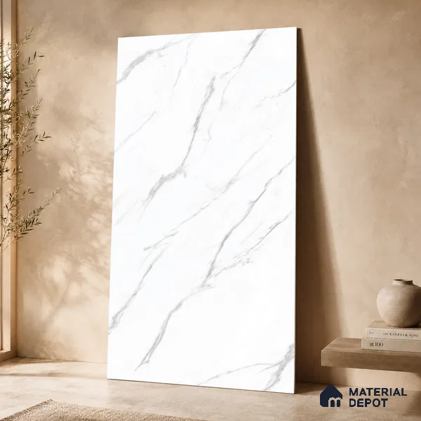 Marble Wall & Floor Tile TL 11037 Alpine Stria | 4 ft x 2 ft Glossy Finish Vitrified Tile - 9 mm | 4 Random Design | Suitable For Living Room, Bedroom, Bathroom