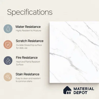 Marble Wall & Floor Tile TL 11037 Alpine Stria | 4 ft x 2 ft Glossy Finish Vitrified Tile - 9 mm | 4 Random Design | Suitable For Living Room, Bedroom, Bathroom