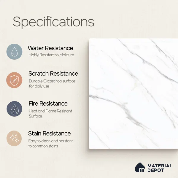 Marble Wall & Floor Tile TL 11037 Alpine Stria | 4 ft x 2 ft Glossy Finish Vitrified Tile - 9 mm | 4 Random Design | Suitable For Living Room, Bedroom, Bathroom