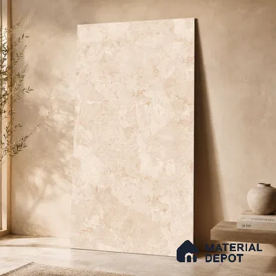 Marble Wall & Floor Tile TL 11038 Siena Tuff | 4 ft x 2 ft Glossy Finish Vitrified Tile - 9 mm | 4 Random Design | Suitable For Living Room, Bedroom, Bathroom
