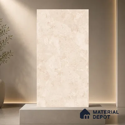 Marble Wall & Floor Tile TL 11038 Siena Tuff | 4 ft x 2 ft Glossy Finish Vitrified Tile - 9 mm | 4 Random Design | Suitable For Living Room, Bedroom, Bathroom