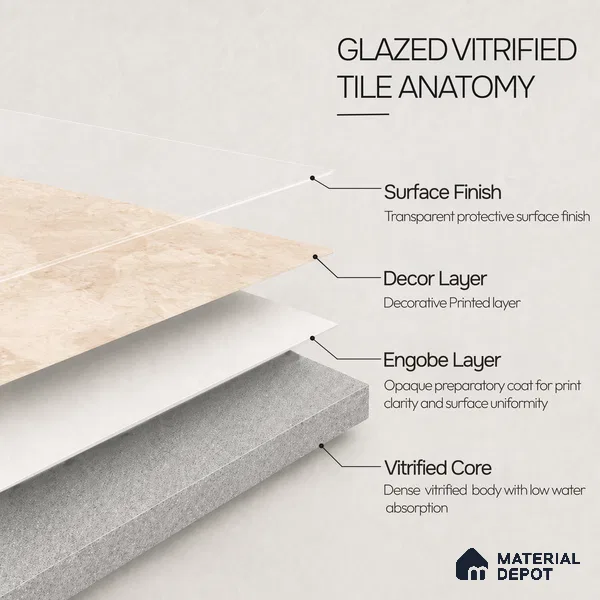 Marble Wall & Floor Tile TL 11038 Siena Tuff | 4 ft x 2 ft Glossy Finish Vitrified Tile - 9 mm | 4 Random Design | Suitable For Living Room, Bedroom, Bathroom