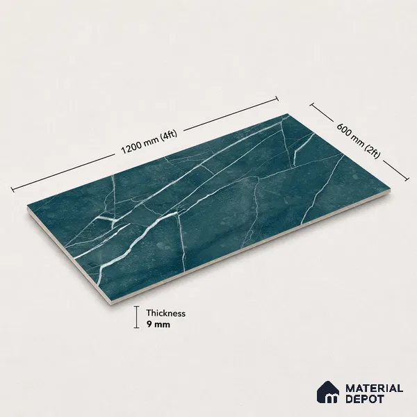 Marble Wall & Floor Tile TL 11040 Baltic Strata | 4 ft x 2 ft High Glossy Finish Vitrified Tile - 9 mm | 4 Random Design | Suitable For Living Room, Bedroom, Bathroom