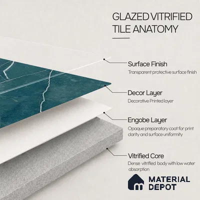 Marble Wall & Floor Tile TL 11040 Baltic Strata | 4 ft x 2 ft High Glossy Finish Vitrified Tile - 9 mm | 4 Random Design | Suitable For Living Room, Bedroom, Bathroom