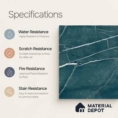 Marble Wall & Floor Tile TL 11040 Baltic Strata | 4 ft x 2 ft High Glossy Finish Vitrified Tile - 9 mm | 4 Random Design | Suitable For Living Room, Bedroom, Bathroom