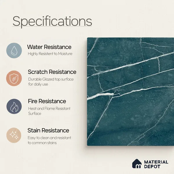 Marble Wall & Floor Tile TL 11040 Baltic Strata | 4 ft x 2 ft High Glossy Finish Vitrified Tile - 9 mm | 4 Random Design | Suitable For Living Room, Bedroom, Bathroom