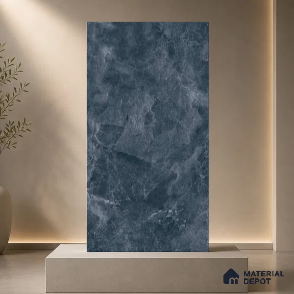 Marble Wall & Floor Tile TL 11041 Baltic Obsidian | 4 ft x 2 ft High Glossy Finish Vitrified Tile - 9 mm | 5 Random Design | Suitable For Living Room, Bedroom, Bathroom