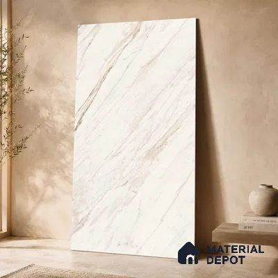 Marble Wall & Floor Tile TL 11044 Siena Veil | 4 ft x 2 ft Glossy Finish Vitrified Tile - 9 mm | 5 Random Design | Suitable For Living Room, Bedroom, Bathroom