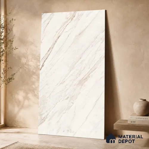 Marble Wall & Floor Tile TL 11044 Siena Veil | 4 ft x 2 ft Glossy Finish Vitrified Tile - 9 mm | 5 Random Design | Suitable For Living Room, Bedroom, Bathroom