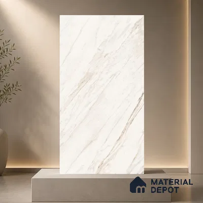 Marble Wall & Floor Tile TL 11044 Siena Veil | 4 ft x 2 ft Glossy Finish Vitrified Tile - 9 mm | 5 Random Design | Suitable For Living Room, Bedroom, Bathroom