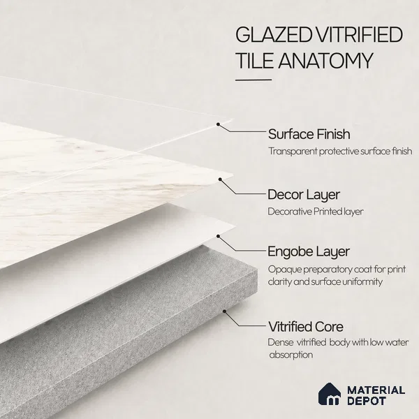 Marble Wall & Floor Tile TL 11044 Siena Veil | 4 ft x 2 ft Glossy Finish Vitrified Tile - 9 mm | 5 Random Design | Suitable For Living Room, Bedroom, Bathroom