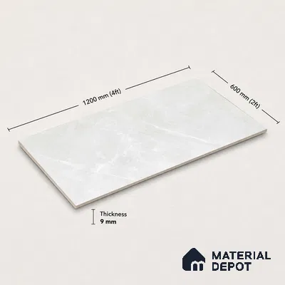 Marble Wall & Floor Tile TL 11045 Luna Veil | 4 ft x 2 ft Carving Finish Vitrified Tile - 9 mm | 5 Random Design | Suitable For Living Room, Bedroom, Bathroom