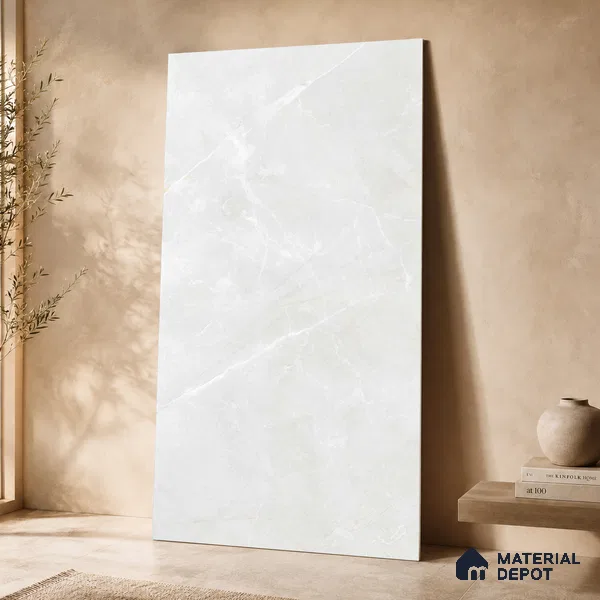 Marble Wall & Floor Tile TL 11045 Luna Veil | 4 ft x 2 ft Carving Finish Vitrified Tile - 9 mm | 5 Random Design | Suitable For Living Room, Bedroom, Bathroom