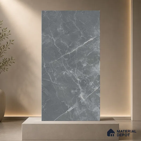 Marble Wall & Floor Tile TL 11046 Vesper Slate | 4 ft x 2 ft Carving Finish Vitrified Tile - 9 mm | 5 Random Design | Suitable For Living Room, Bedroom, Bathroom