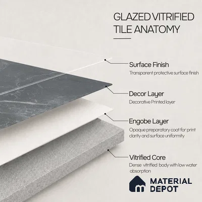Marble Wall & Floor Tile TL 11046 Vesper Slate | 4 ft x 2 ft Carving Finish Vitrified Tile - 9 mm | 5 Random Design | Suitable For Living Room, Bedroom, Bathroom