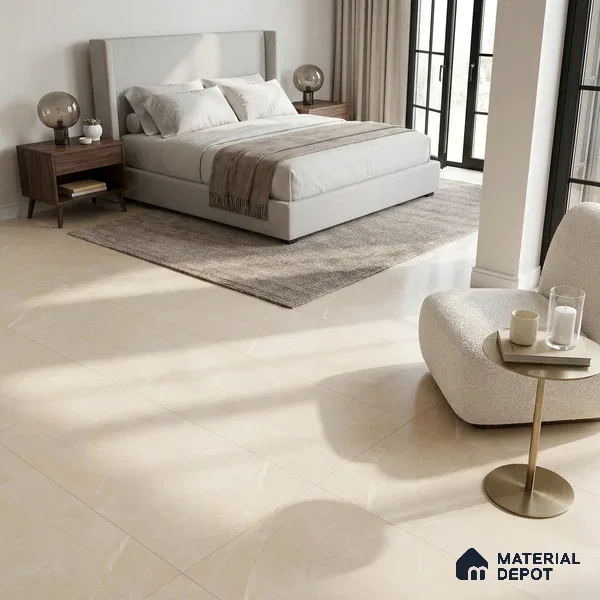 Marble Wall & Floor Tile TL 11047 Beige 4 ft x 2 ft Matte Carving Finish Vitrified Tile - 9 mm | 5 Random Designs | Suitable For Living Room, Bedroom, Kitchen