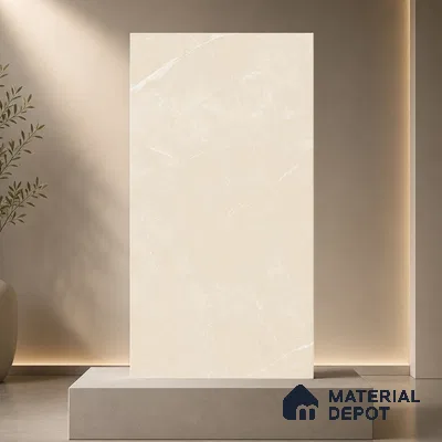 Marble Wall & Floor Tile TL 11047 Siena Alabaster | 4 ft x 2 ft Carving Finish Vitrified Tile - 9 mm | 5 Random Design | Suitable For Living Room, Bedroom, Bathroom