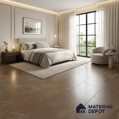 Marble Wall & Floor Tile TL 11048 Brown 4 ft x 2 ft Matte Carving Finish Vitrified Tile - 9 mm | 5 Random Designs | Suitable For Living Room, Bedroom, Kitchen