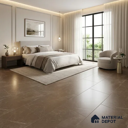 Marble Wall & Floor Tile TL 11048 Brown 4 ft x 2 ft Matte Carving Finish Vitrified Tile - 9 mm | 5 Random Designs | Suitable For Living Room, Bedroom, Kitchen