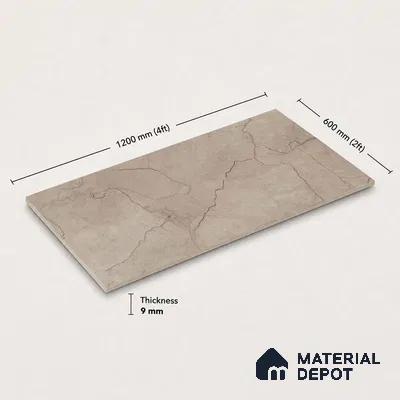 Marble Wall & Floor Tile TL 11049 Umber Rift | 4 ft x 2 ft Carving Finish Vitrified Tile - 9 mm | 6 Random Design | Suitable For Living Room, Bedroom, Bathroom