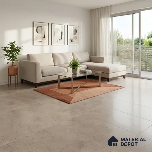 Marble Wall & Floor Tile TL 11049 Brown 4 ft x 2 ft Matte Carving Finish Vitrified Tile - 9 mm | 6 Random Designs | Suitable For Living Room, Bedroom, Kitchen