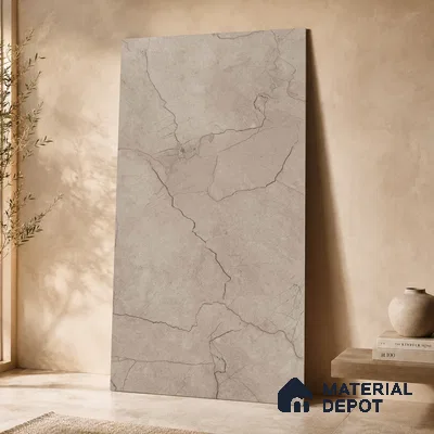 Marble Wall & Floor Tile TL 11049 Umber Rift | 4 ft x 2 ft Carving Finish Vitrified Tile - 9 mm | 6 Random Design | Suitable For Living Room, Bedroom, Bathroom