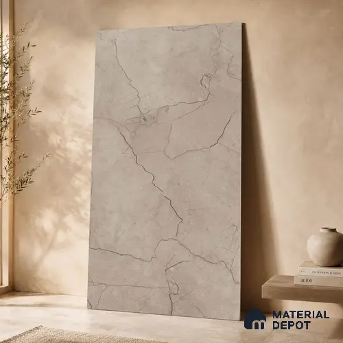 Marble Wall & Floor Tile TL 11049 Umber Rift | 4 ft x 2 ft Carving Finish Vitrified Tile - 9 mm | 6 Random Design | Suitable For Living Room, Bedroom, Bathroom