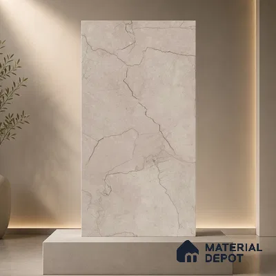 Marble Wall & Floor Tile TL 11049 Umber Rift | 4 ft x 2 ft Carving Finish Vitrified Tile - 9 mm | 6 Random Design | Suitable For Living Room, Bedroom, Bathroom