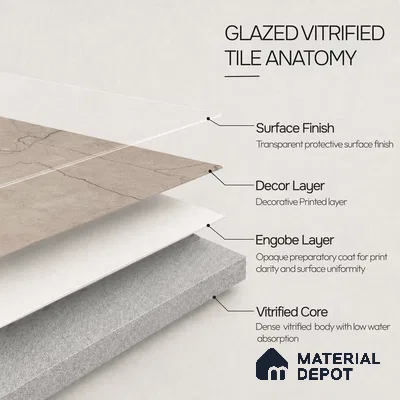 Marble Wall & Floor Tile TL 11049 Umber Rift | 4 ft x 2 ft Carving Finish Vitrified Tile - 9 mm | 6 Random Design | Suitable For Living Room, Bedroom, Bathroom