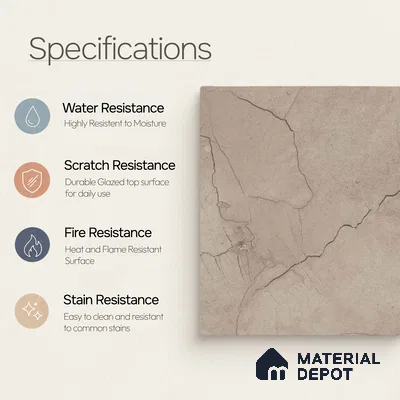 Marble Wall & Floor Tile TL 11049 Umber Rift | 4 ft x 2 ft Carving Finish Vitrified Tile - 9 mm | 6 Random Design | Suitable For Living Room, Bedroom, Bathroom