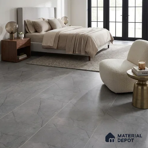 Marble Wall & Floor Tile TL 11050 Light Grey 4 ft x 2 ft Matte Carving Finish Vitrified Tile - 9 mm | 6 Random Designs | Suitable For Living Room, Bedroom, Kitchen