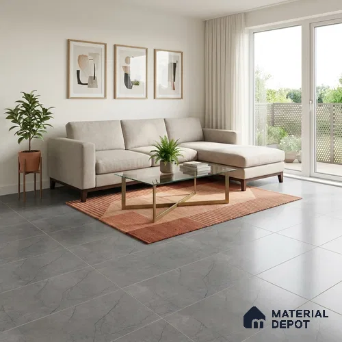 Marble Wall & Floor Tile TL 11050 Light Grey 4 ft x 2 ft Matte Carving Finish Vitrified Tile - 9 mm | 6 Random Designs | Suitable For Living Room, Bedroom, Kitchen