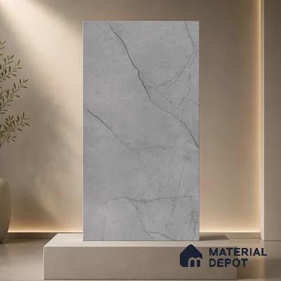 Marble Floor & Wall Tile TL 11050 Graphite Rift | 4 ft x 2 ft Carving Finish Vitrified Tile - 9 mm | 6 Random Design | Suitable For Living Room, Bedroom, Bathroom