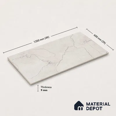 Marble Floor & Wall Tile TL 11051 Alpine Trace | 4 ft x 2 ft Carving Finish Vitrified Tile - 9 mm | 6 Random Design | Suitable For Living Room, Bedroom, Bathroom
