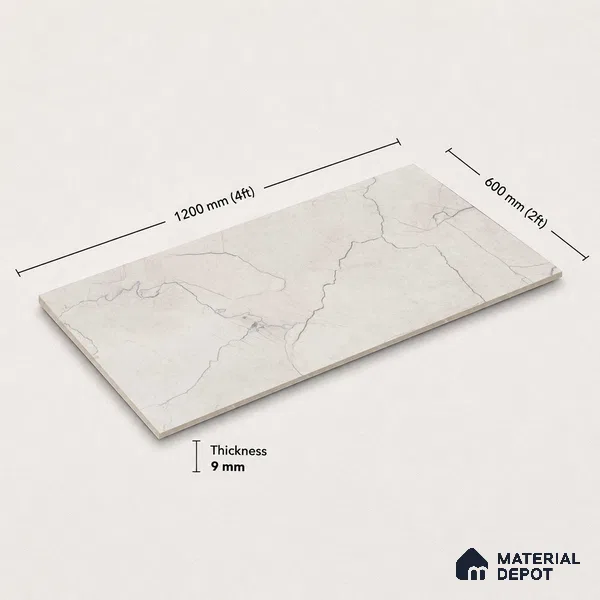 Marble Floor & Wall Tile TL 11051 Alpine Trace | 4 ft x 2 ft Carving Finish Vitrified Tile - 9 mm | 6 Random Design | Suitable For Living Room, Bedroom, Bathroom