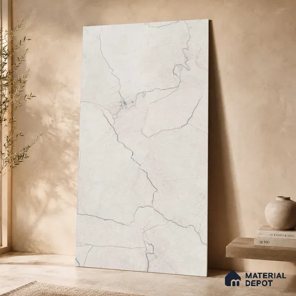 Marble Floor & Wall Tile TL 11051 Alpine Trace | 4 ft x 2 ft Carving Finish Vitrified Tile - 9 mm | 6 Random Design | Suitable For Living Room, Bedroom, Bathroom