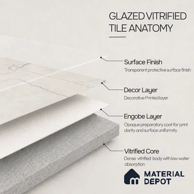 Marble Floor & Wall Tile TL 11051 Alpine Trace | 4 ft x 2 ft Carving Finish Vitrified Tile - 9 mm | 6 Random Design | Suitable For Living Room, Bedroom, Bathroom