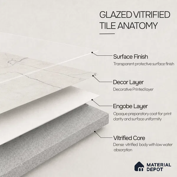 Marble Floor & Wall Tile TL 11051 Alpine Trace | 4 ft x 2 ft Carving Finish Vitrified Tile - 9 mm | 6 Random Design | Suitable For Living Room, Bedroom, Bathroom