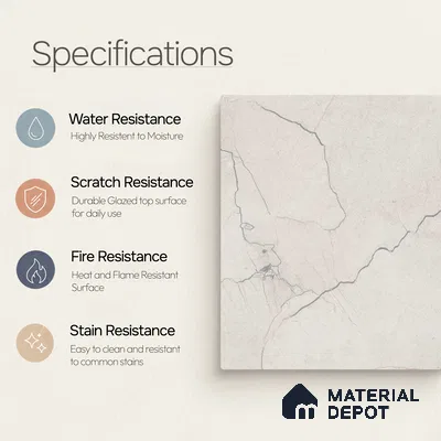 Marble Floor & Wall Tile TL 11051 Alpine Trace | 4 ft x 2 ft Carving Finish Vitrified Tile - 9 mm | 6 Random Design | Suitable For Living Room, Bedroom, Bathroom
