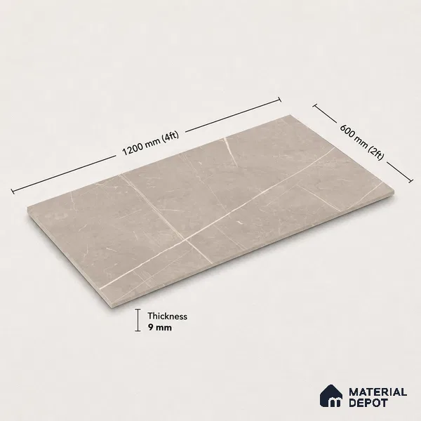 Marble Floor & Wall Tile TL 11052 Sahara Trace | 4 ft x 2 ft Carving Finish Vitrified Tile - 9 mm | 6 Random Design | Suitable For Living Room, Bedroom, Bathroom