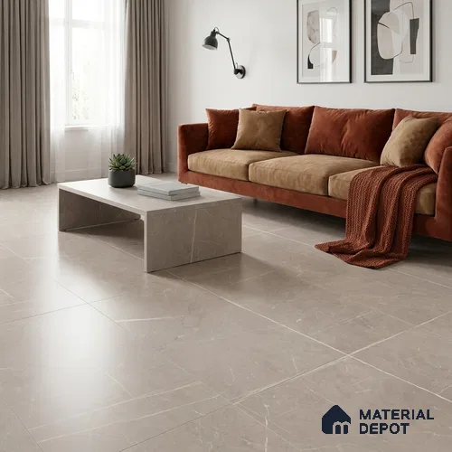 Marble Wall & Floor Tile TL 11052 Beige 4 ft x 2 ft Matte Carving Finish Vitrified Tile - 9 mm | 6 Random Designs | Suitable For Living Room, Bedroom, Kitchen