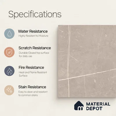 Marble Floor & Wall Tile TL 11052 Sahara Trace | 4 ft x 2 ft Carving Finish Vitrified Tile - 9 mm | 6 Random Design | Suitable For Living Room, Bedroom, Bathroom