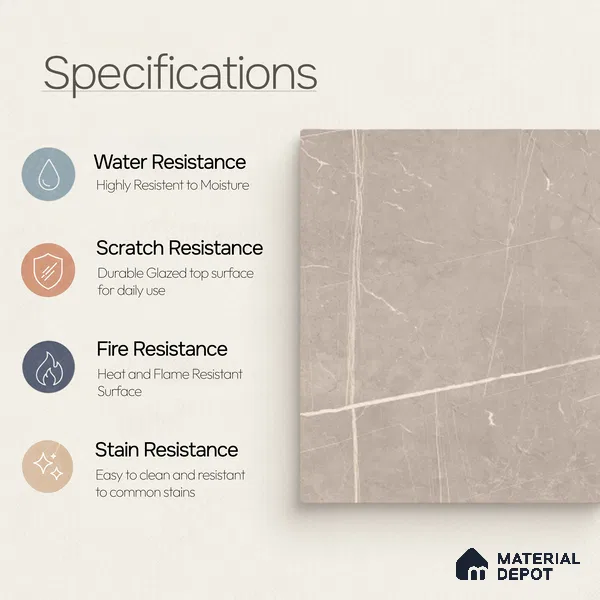 Marble Floor & Wall Tile TL 11052 Sahara Trace | 4 ft x 2 ft Carving Finish Vitrified Tile - 9 mm | 6 Random Design | Suitable For Living Room, Bedroom, Bathroom