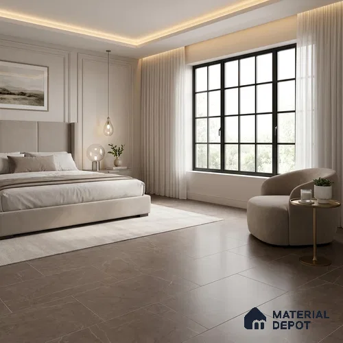 Marble Wall & Floor Tile TL 11053 Brown 4 ft x 2 ft Matte Carving Finish Vitrified Tile - 9 mm | 6 Random Designs | Suitable For Living Room, Bedroom, Kitchen