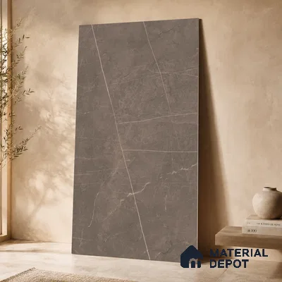 Marble Floor & Wall Tile TL 11053 Umber Strata | 4 ft x 2 ft Carving Finish Vitrified Tile - 9 mm | 6 Random Design | Suitable For Living Room, Bedroom, Bathroom