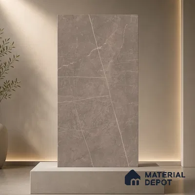 Marble Floor & Wall Tile TL 11053 Umber Strata | 4 ft x 2 ft Carving Finish Vitrified Tile - 9 mm | 6 Random Design | Suitable For Living Room, Bedroom, Bathroom