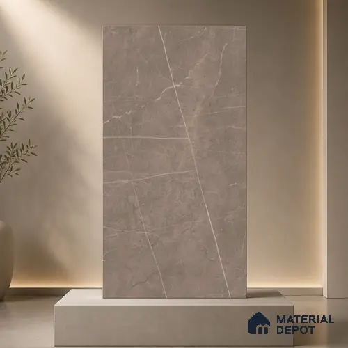 Marble Floor & Wall Tile TL 11053 Umber Strata | 4 ft x 2 ft Carving Finish Vitrified Tile - 9 mm | 6 Random Design | Suitable For Living Room, Bedroom, Bathroom