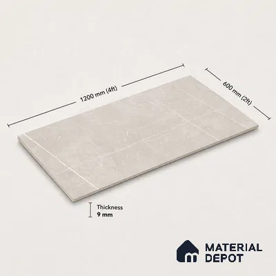 Marble Floor & Wall Tile TL 11054 Luna Trace | 4 ft x 2 ft Carving Finish Vitrified Tile - 9 mm | 6 Random Design | Suitable For Living Room, Bedroom, Bathroom