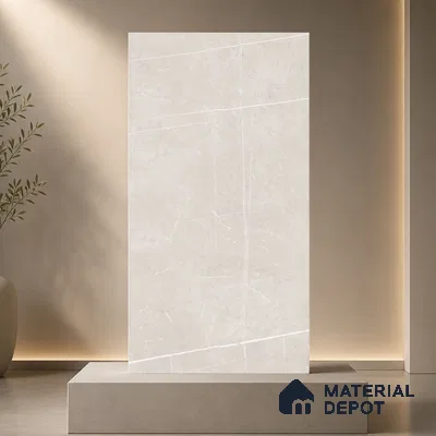 Marble Floor & Wall Tile TL 11054 Luna Trace | 4 ft x 2 ft Carving Finish Vitrified Tile - 9 mm | 6 Random Design | Suitable For Living Room, Bedroom, Bathroom